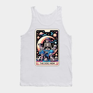 The Dog Mother Funny Tarot Skeleton Moon Astrology Tank Top